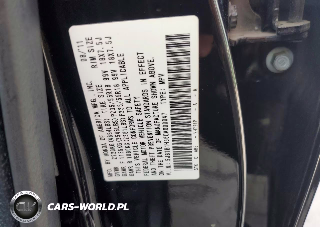2012 Acura Rdx VIN:5J8TB1H56CA000047 - 13