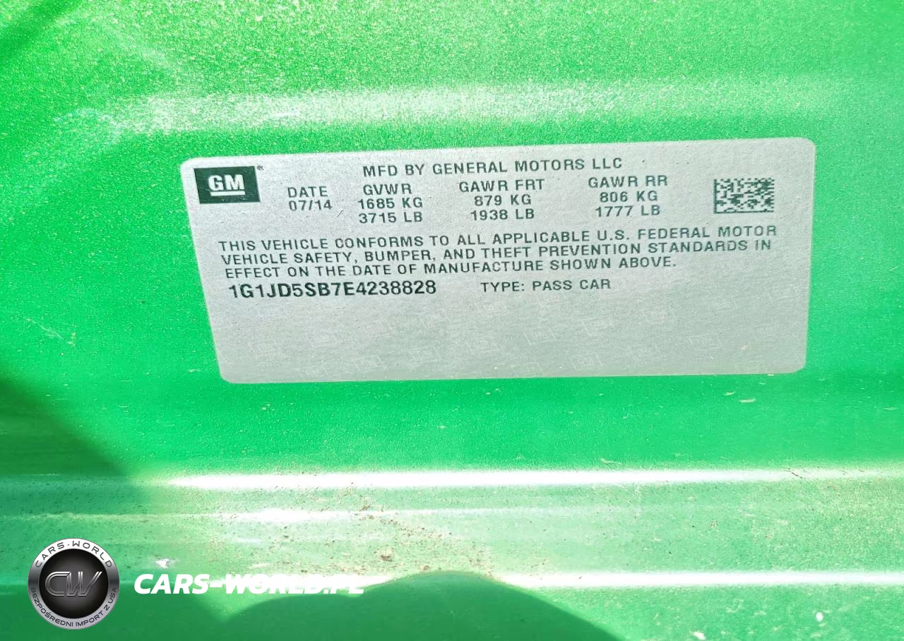 2014 Chevrolet Sonic Lt VIN:1G1JD5SB7E4238828 - 12