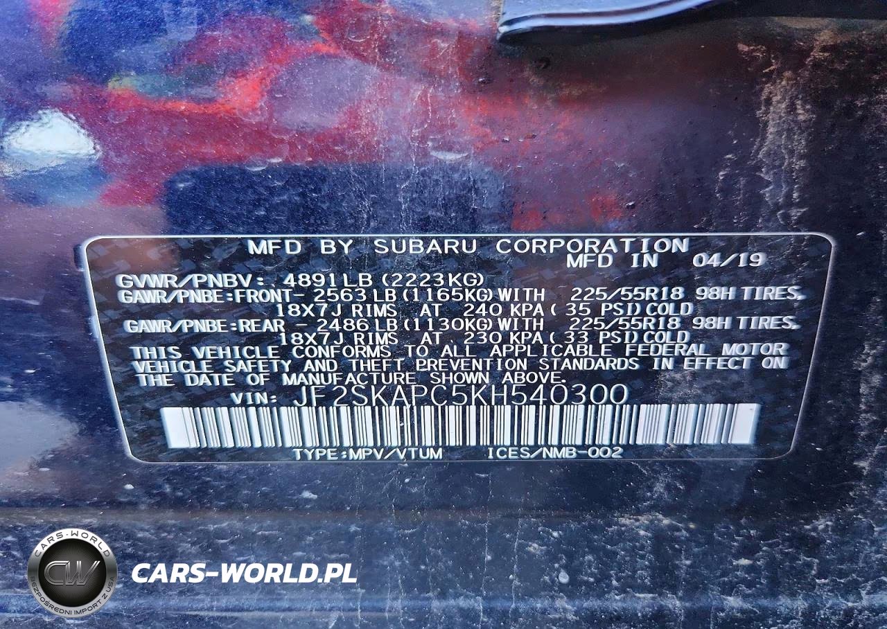 2019 Subaru Forester Sport VIN:JF2SKAPC5KH540300 - 14
