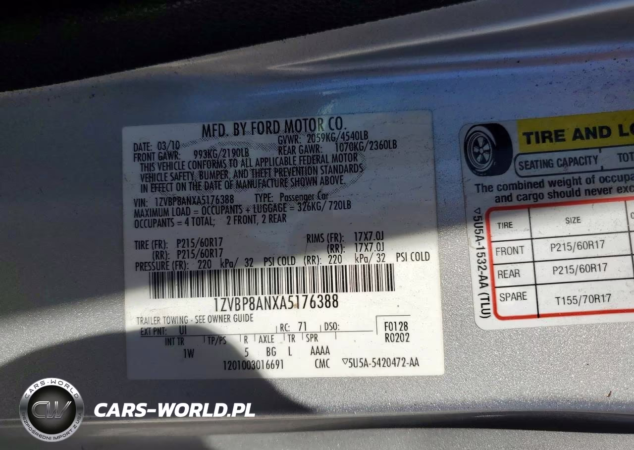 2010 Ford Mustang VIN:1ZVBP8ANXA5176388 - 12