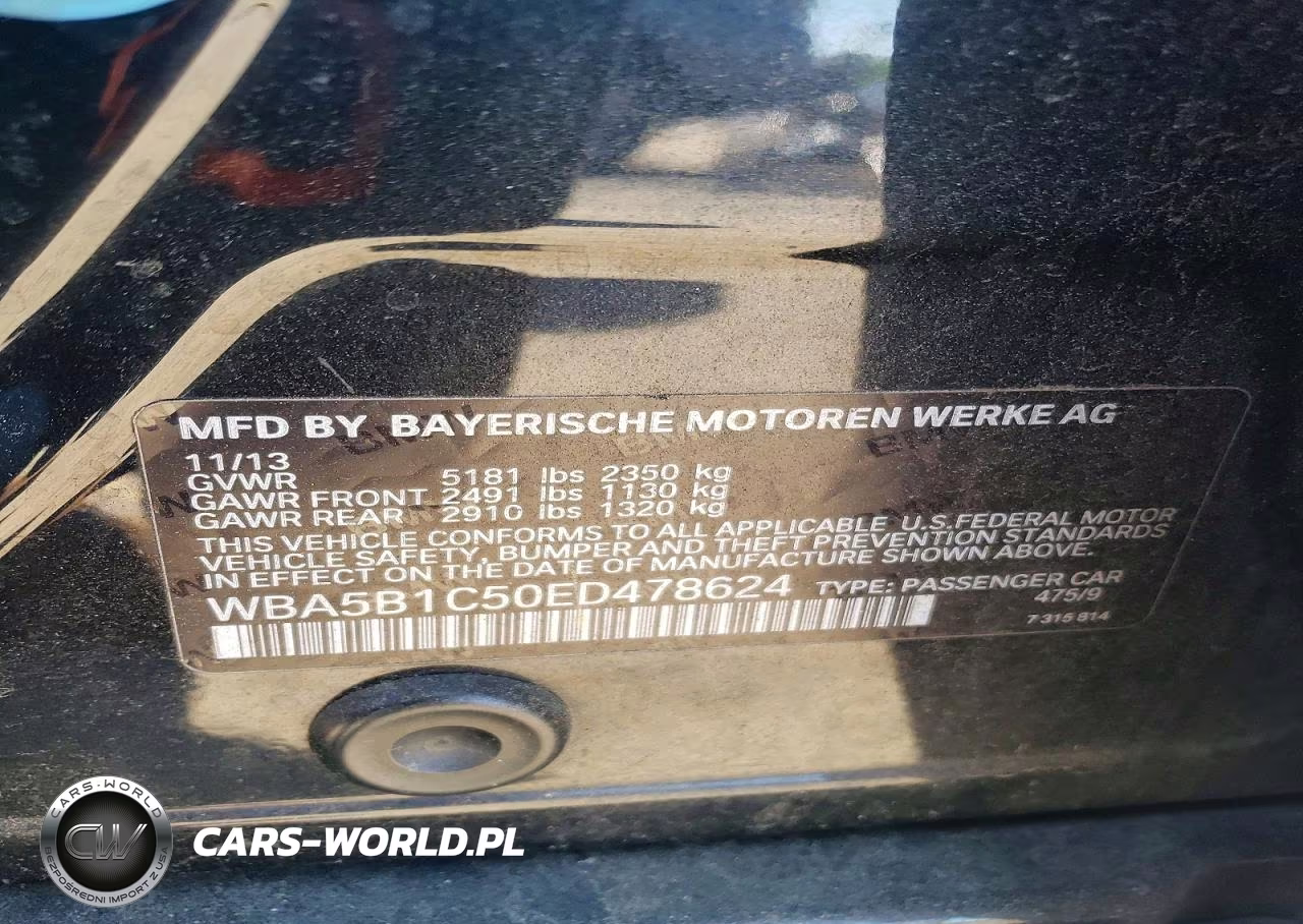 2014 BMW 535 I VIN:WBA5B1C50ED478624 - 13