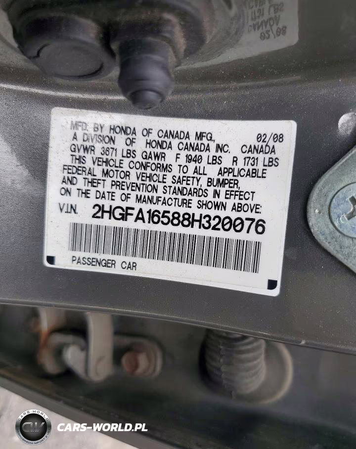 2008 Honda Civic Lx VIN:2HGFA16588H320076 - 13