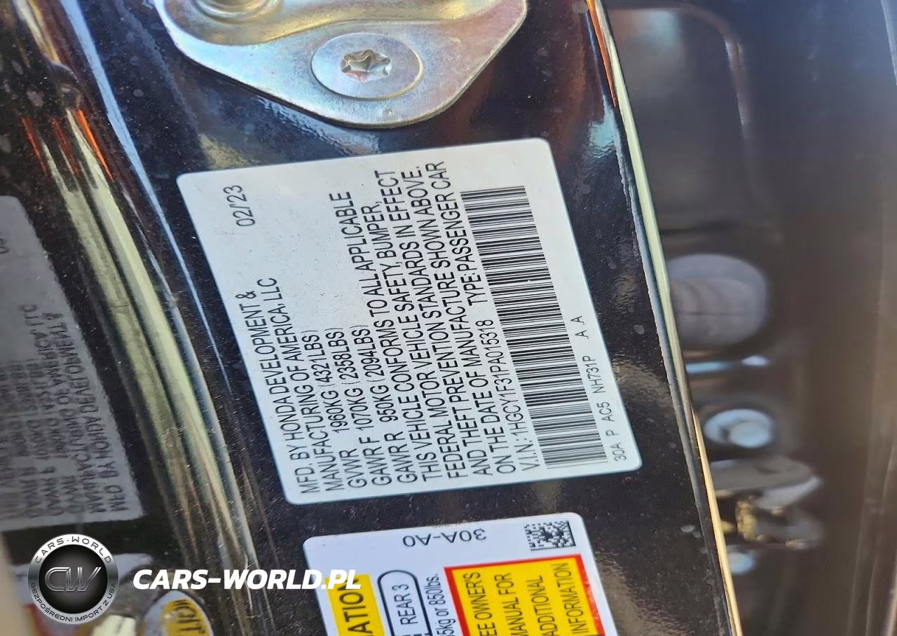 2023 Honda Accord Ex VIN:1HGCY1F31PA015318 - 12