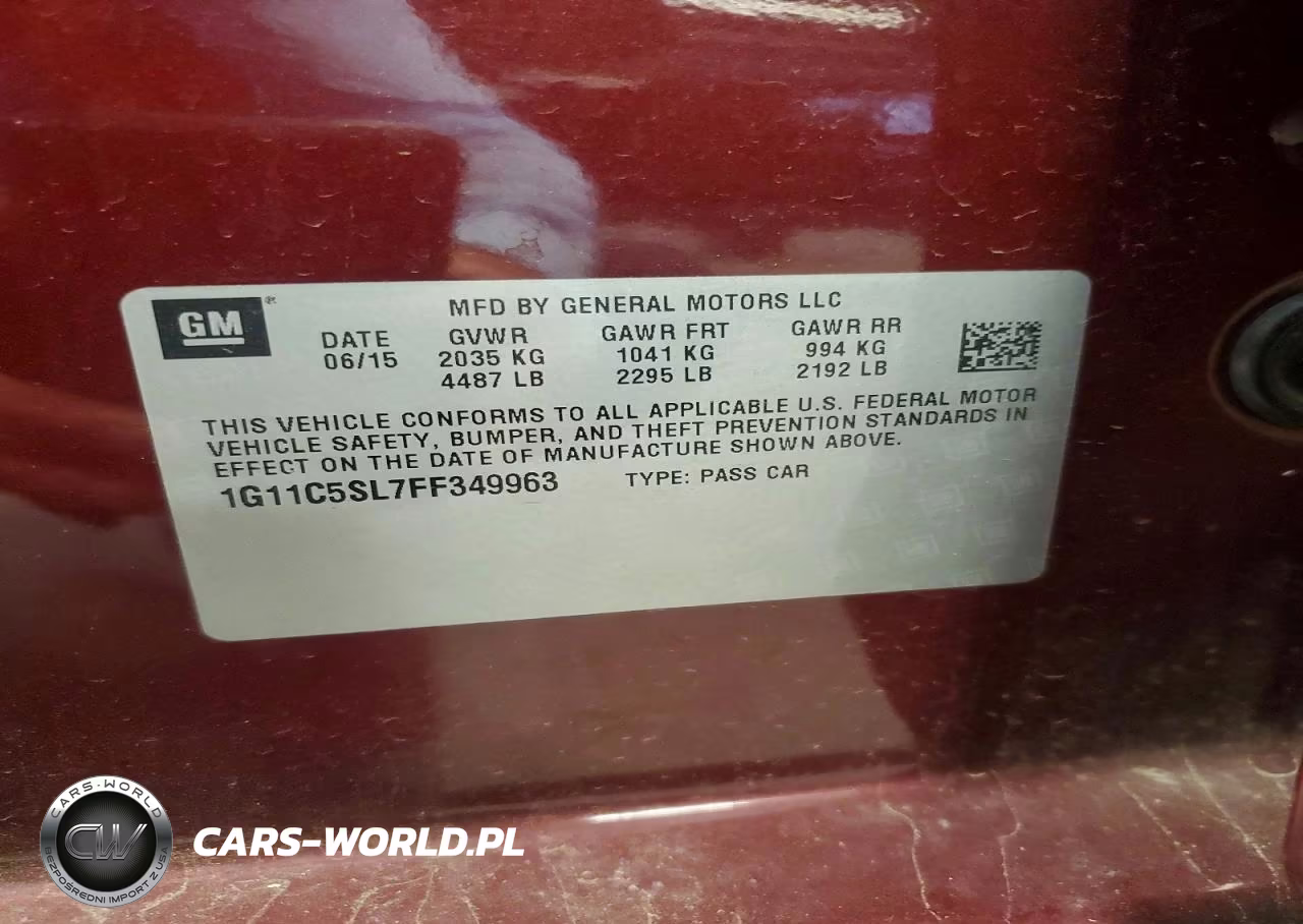 2015 Chevrolet Malibu 1Lt VIN:1G11C5SL7FF349963 - 12