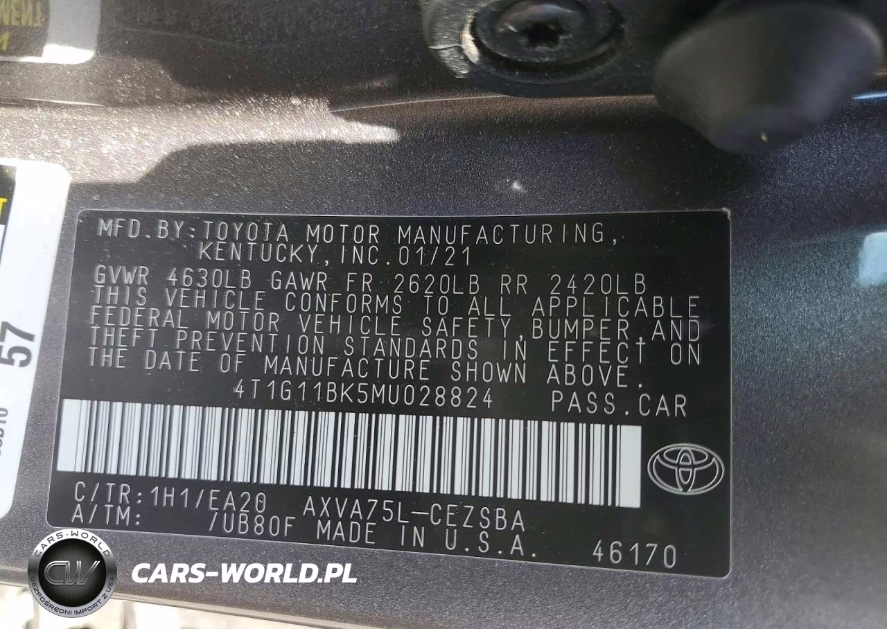 2021 Toyota Camry Se VIN:4T1G11BK5MU028824 - 12