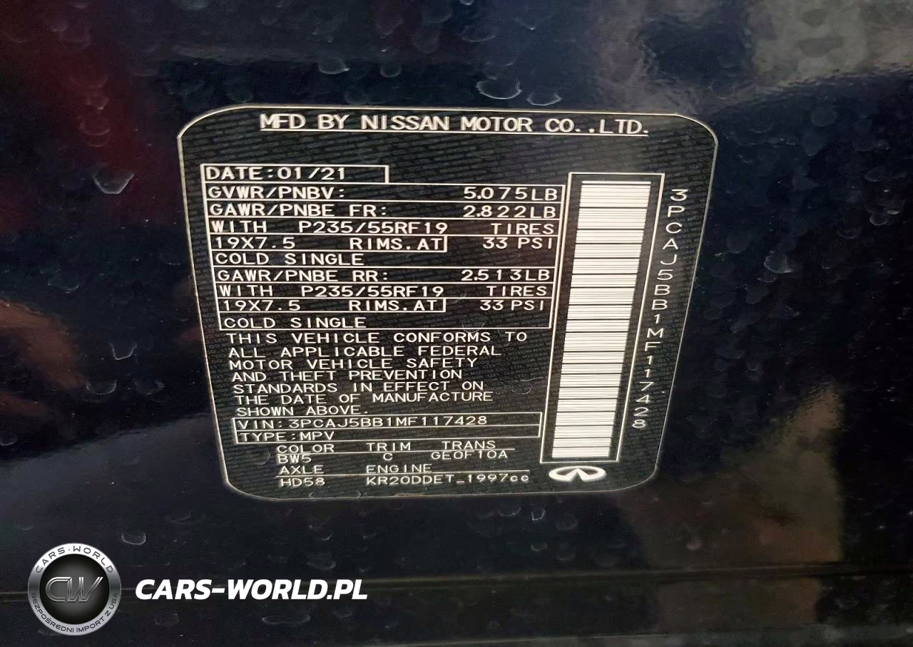 2021 Infiniti Qx50 Luxe VIN:3PCAJ5BB1MF117428 - 14
