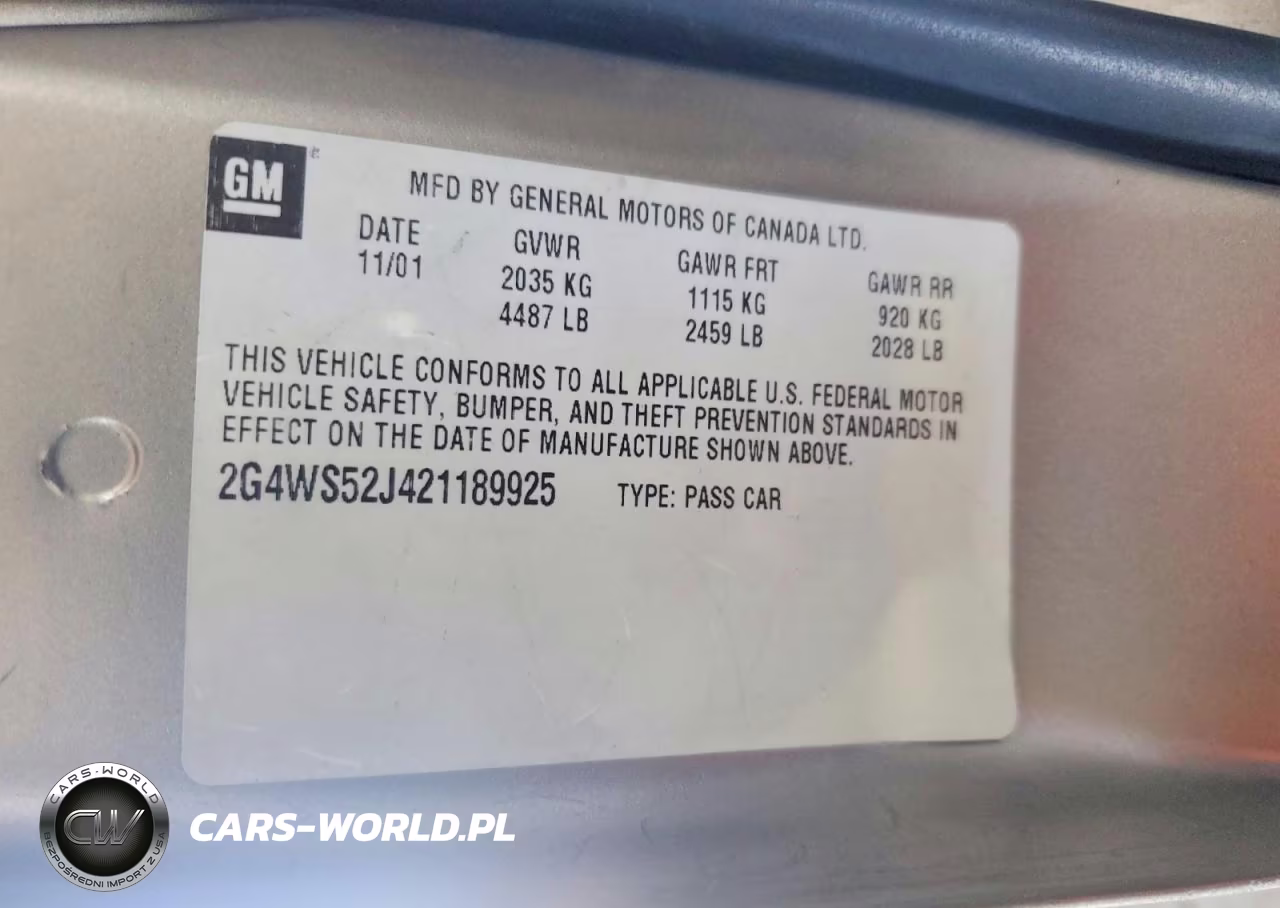 2002 Buick Century Custom VIN:2G4WS52J421189925 - 12