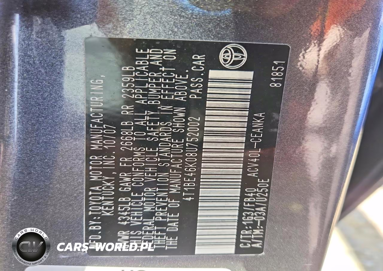 2008 Toyota Camry Le VIN:4T1BE46K08U752002 - 12