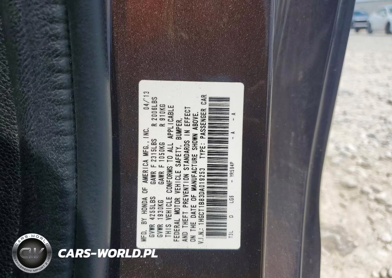 2013 Honda Accord Exl VIN:1HGCT1B83DA019253 - 13