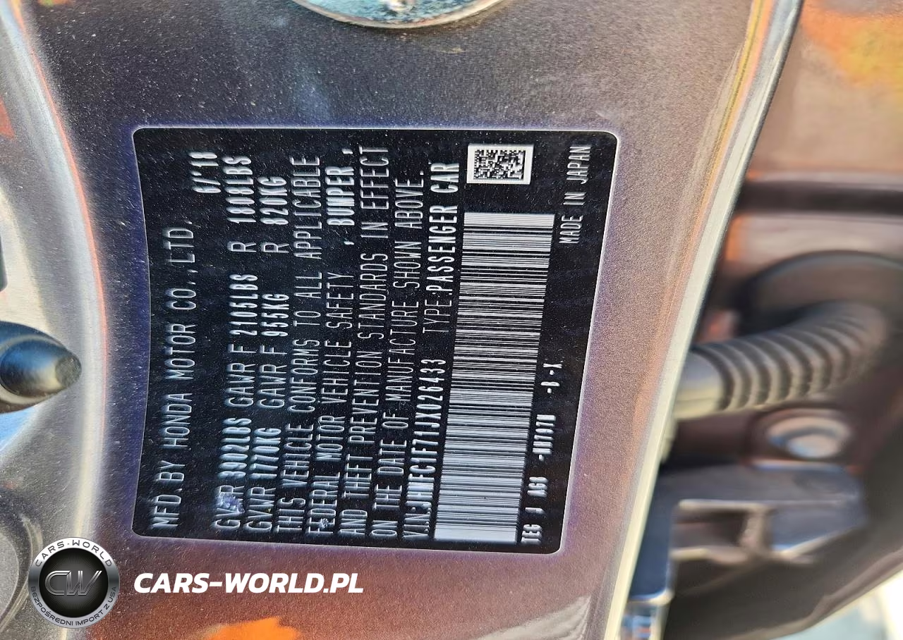 2018 Honda Civic Exl VIN:JHMFC1F71JX026433 - 13