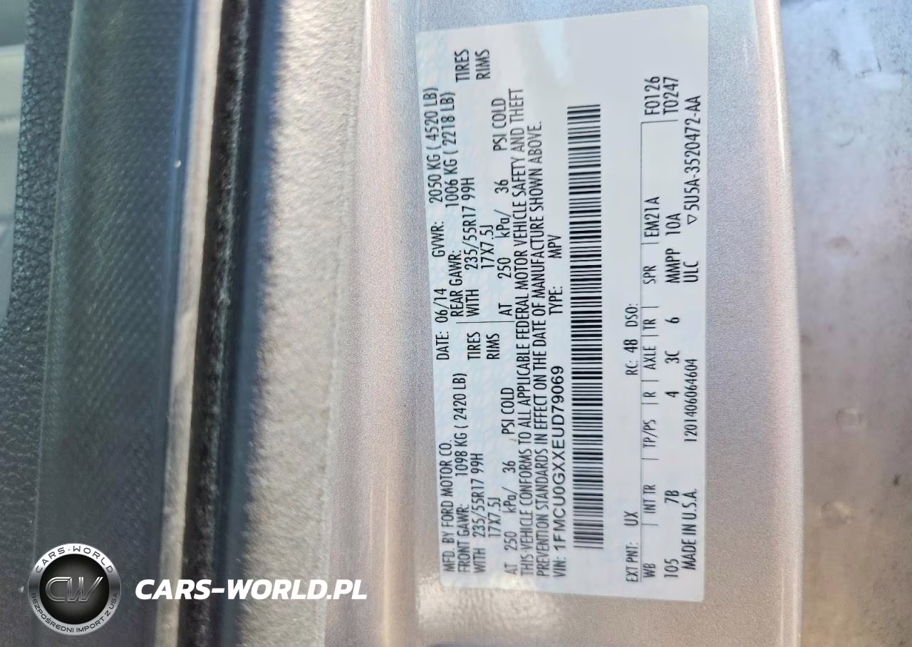 2014 Ford Escape Se VIN:1FMCU0GXXEUD79069 - 13