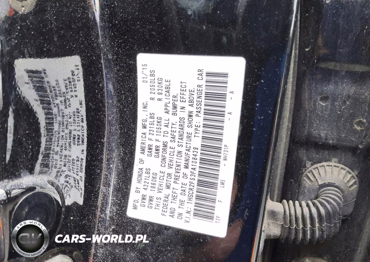 2015 Honda Accord Sport VIN:1HGCR2F53FA108439 - 13