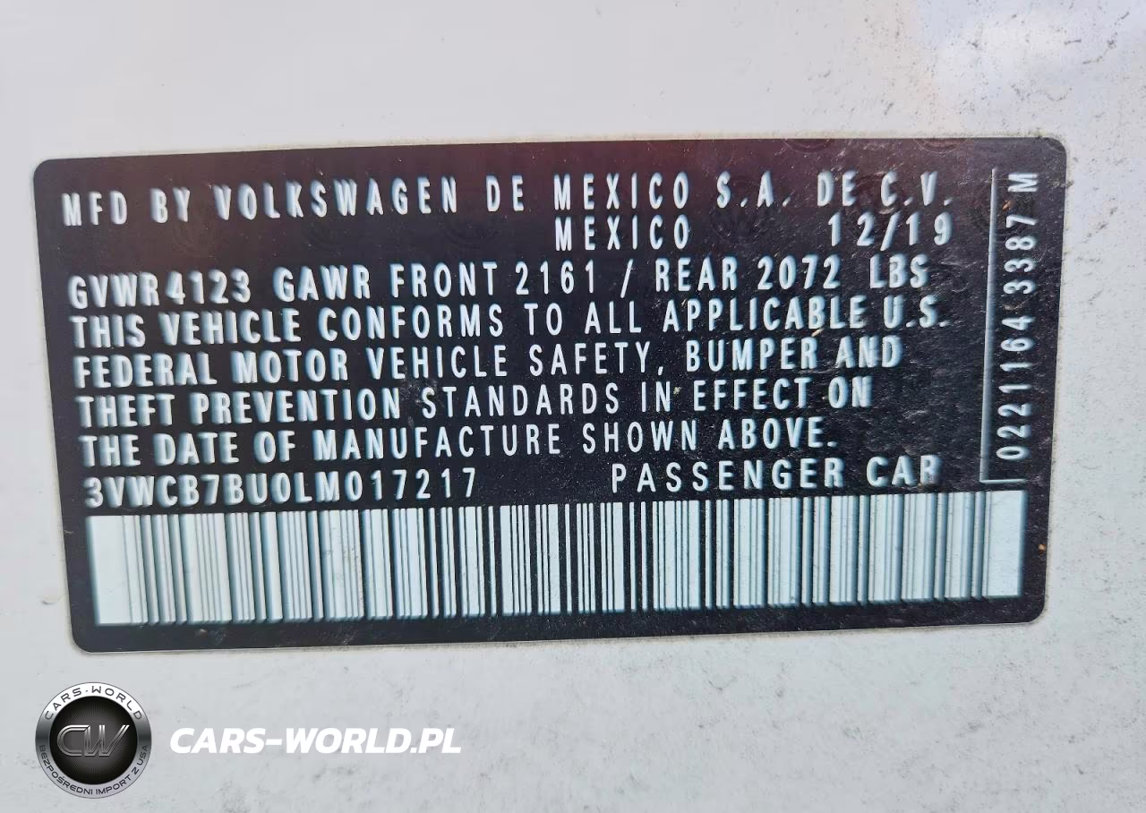 2020 Volkswagen Jetta S VIN:3VWCB7BU0LM017217 - 12
