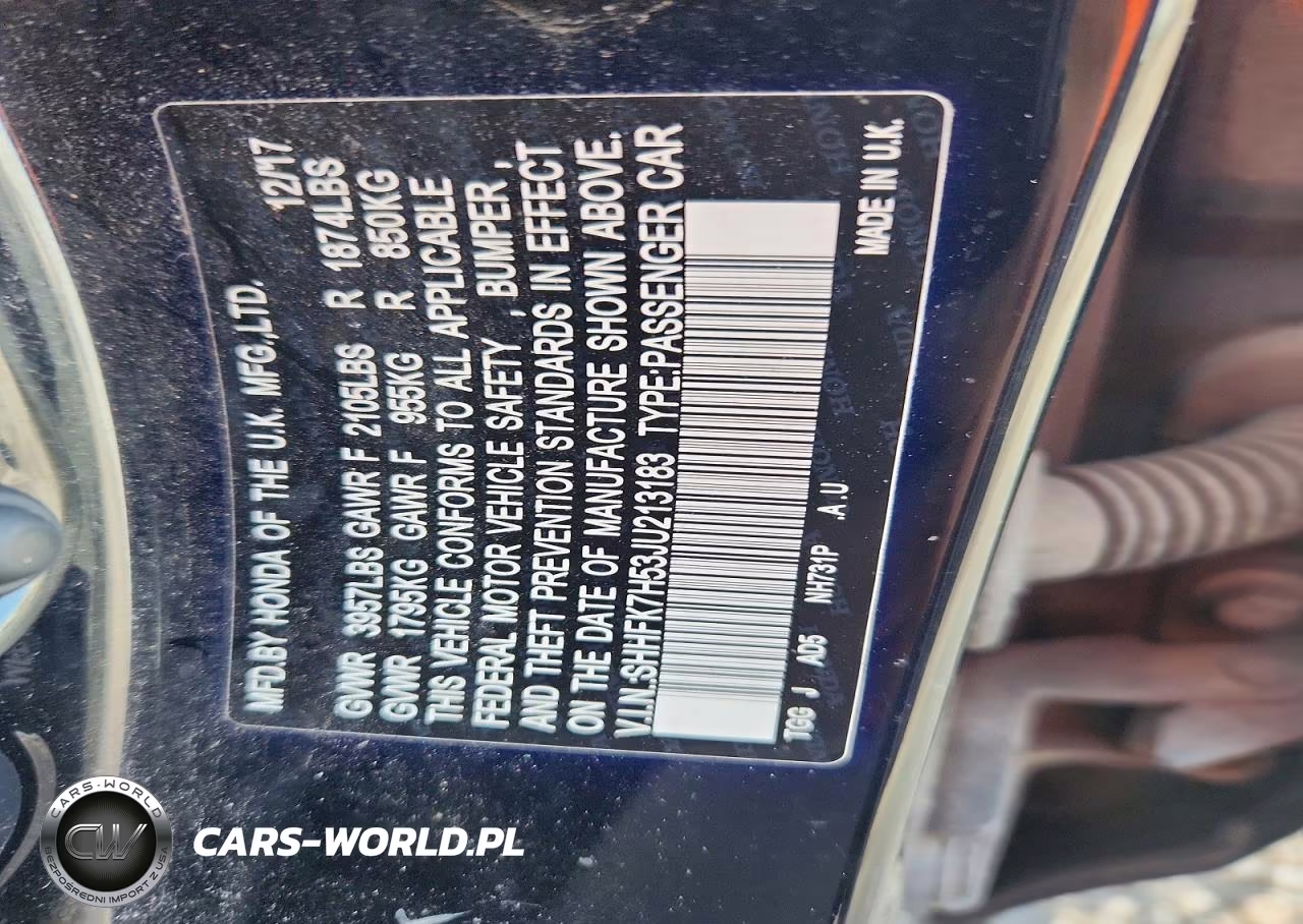 2018 Honda Civic Ex VIN:SHHFK7H53JU213183 - 12