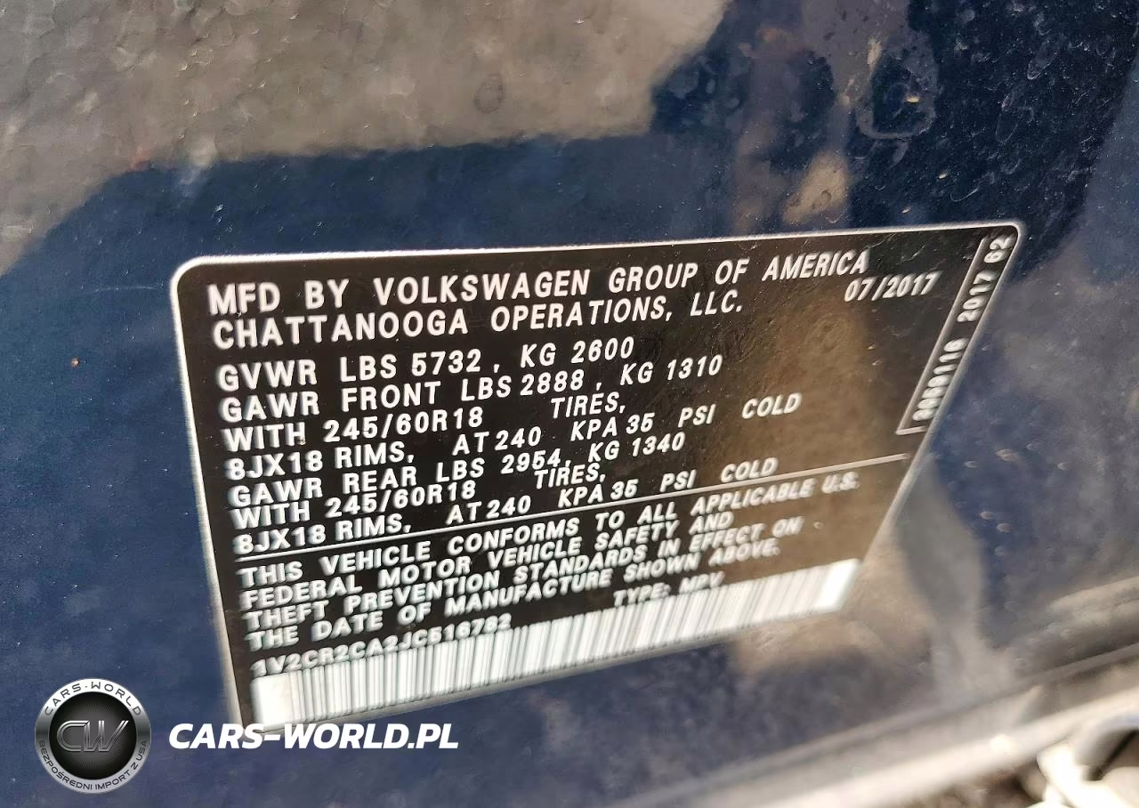 2018 Volkswagen Atlas Se VIN:1V2CR2CA2JC516782 - 14