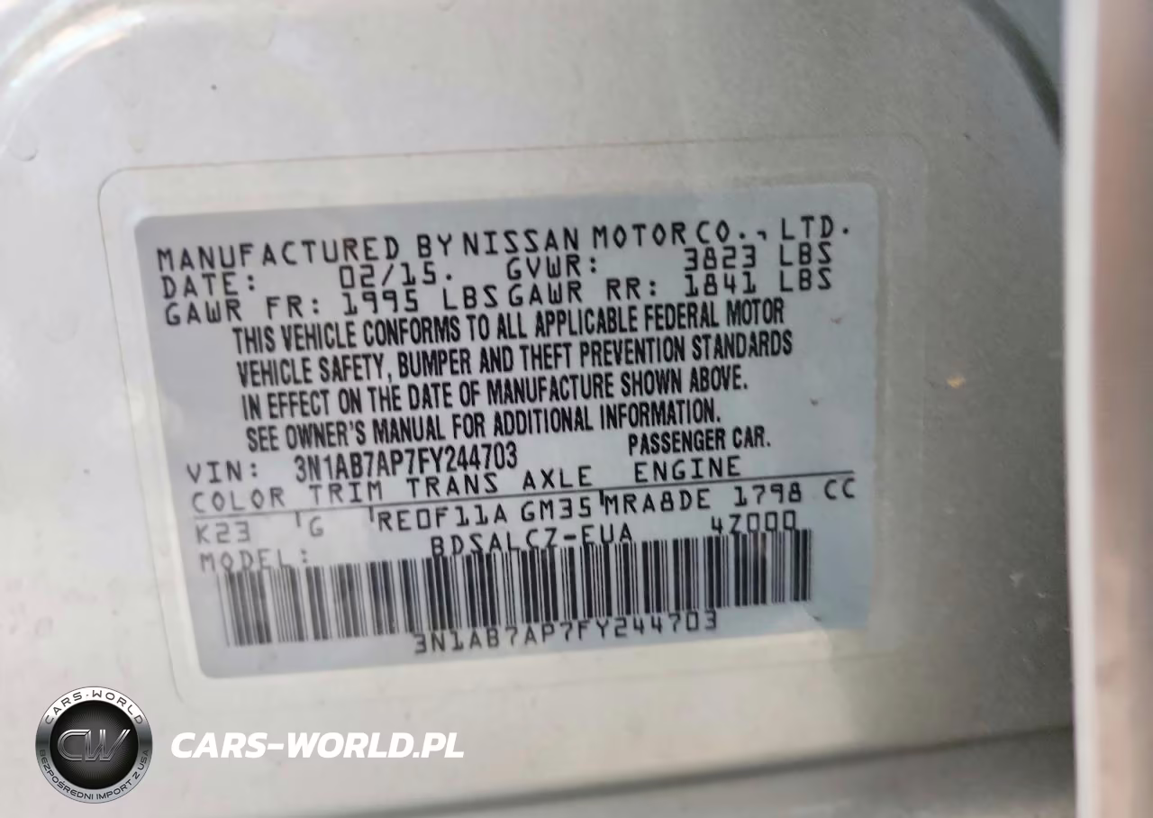 2015 Nissan Sentra S VIN:3N1AB7AP7FY244703 - 12