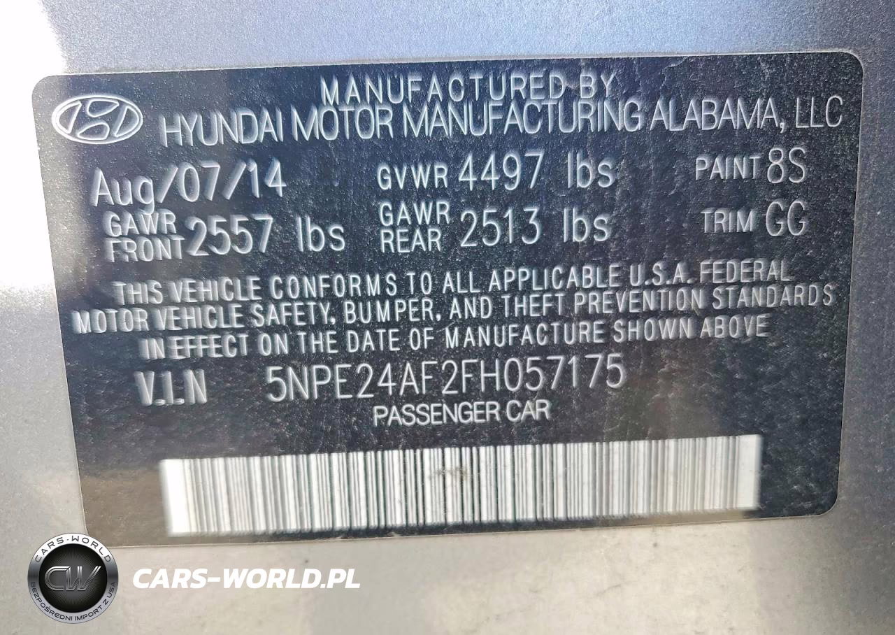 2015 Hyundai Sonata Se VIN:5NPE24AF2FH057175 - 13