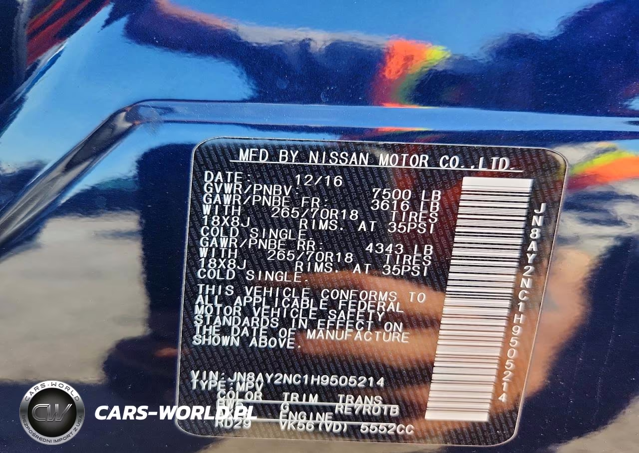 2017 Nissan Armada Sv VIN:JN8AY2NC1H9505214 - 13