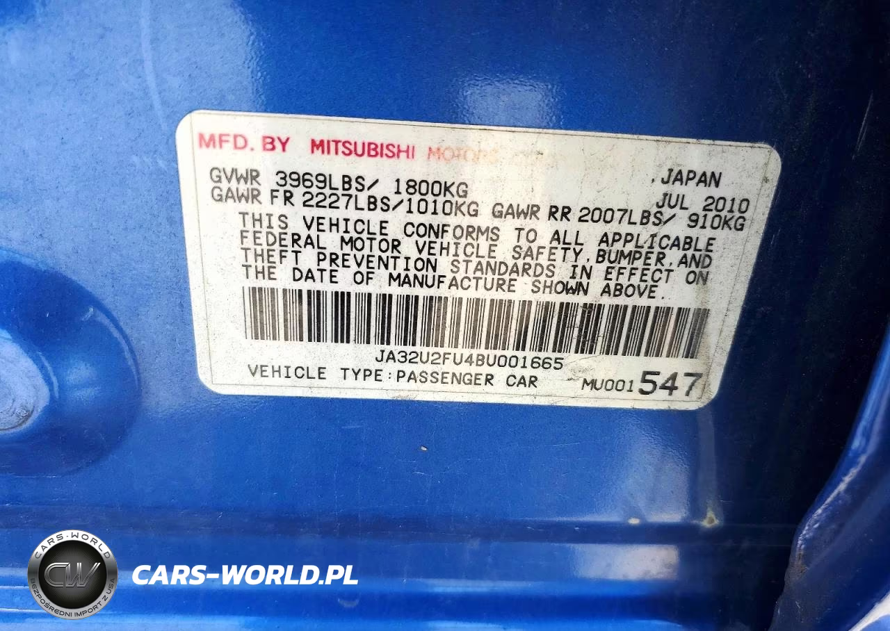 2011 Mitsubishi Lancer Es VIN:JA32U2FU4BU001665 - 12