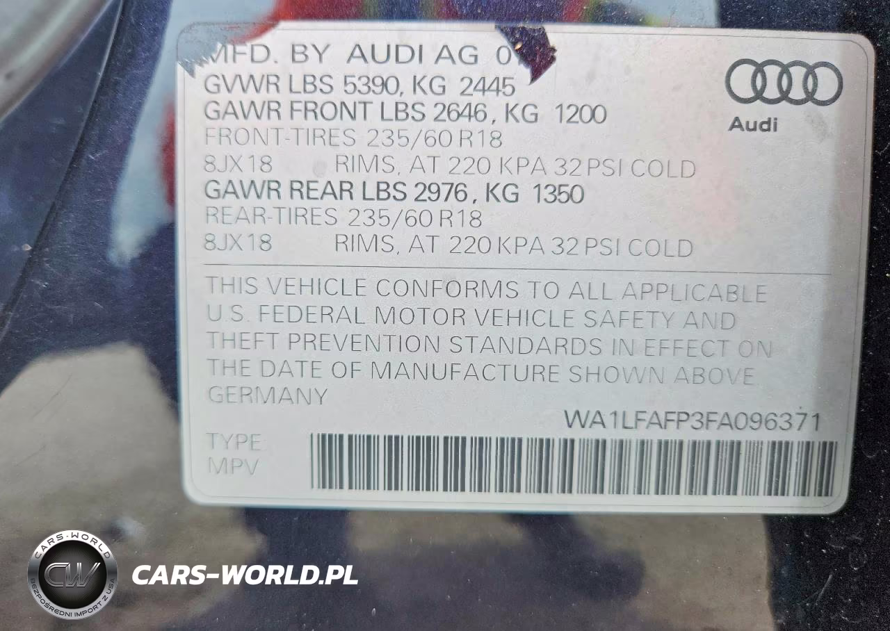 2015 Audi Q5 Premium Plus VIN:WA1LFAFP3FA096371 - 13