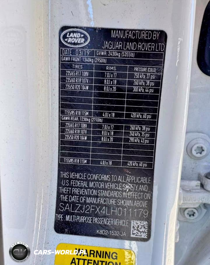 2020 Land Rover Range Rover Evoque S VIN:SALZJ2FX4LH011179 - 10