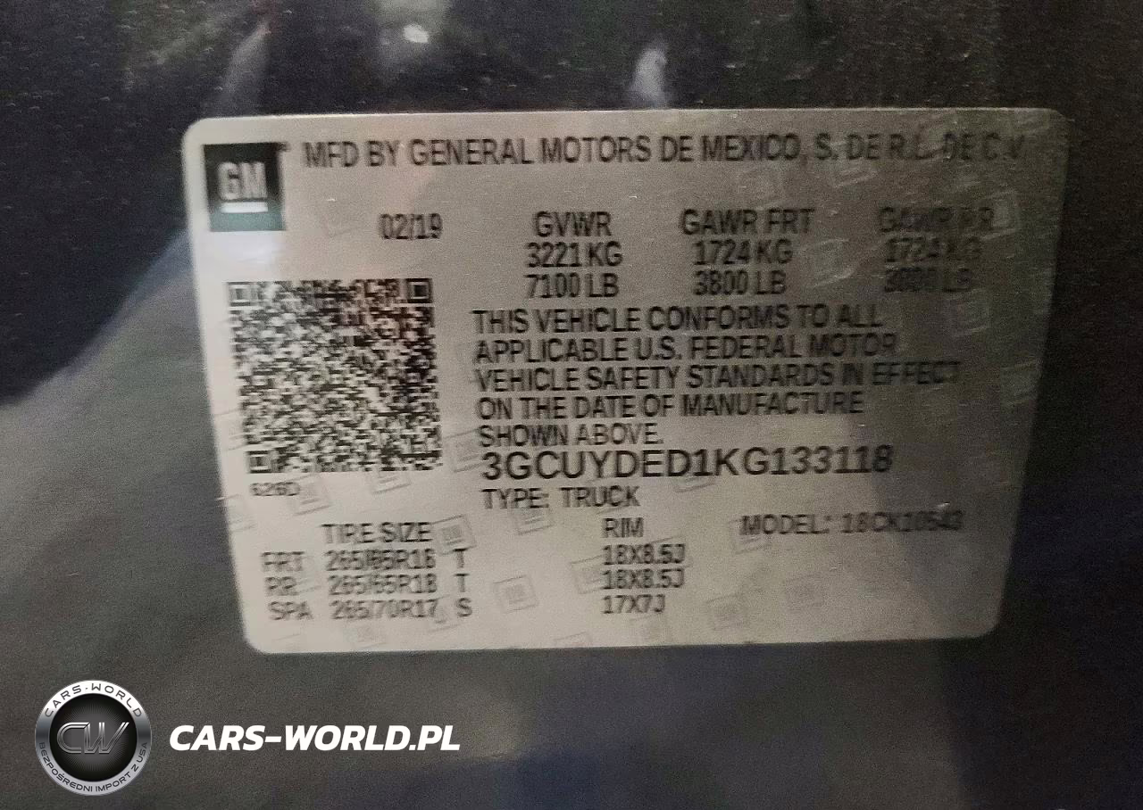 2019 Chevrolet Silverado VIN:3GCUYDED1KG133118 - 12