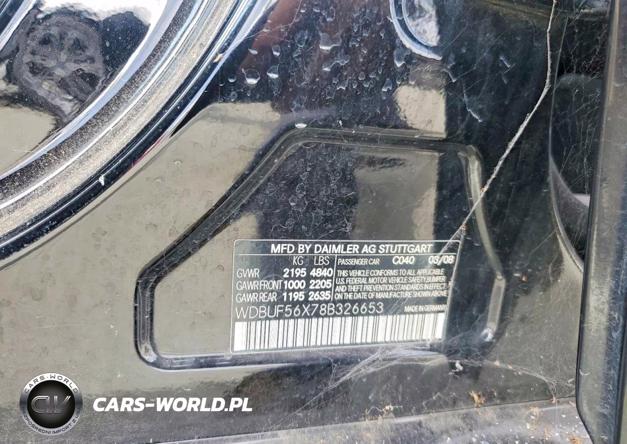 2008 Mercedes-Benz E 350 VIN:WDBUF56X78B326653 - 12