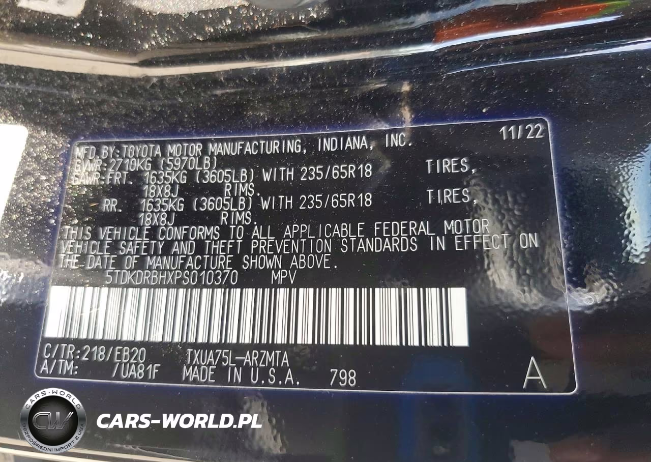 2023 Toyota Highlander Xle VIN:5TDKDRBHXPS010370 - 13