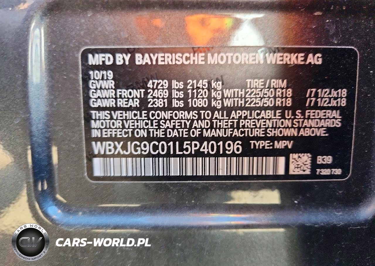 2020 BMW X1 xDrive28I VIN:WBXJG9C01L5P40196 - 13