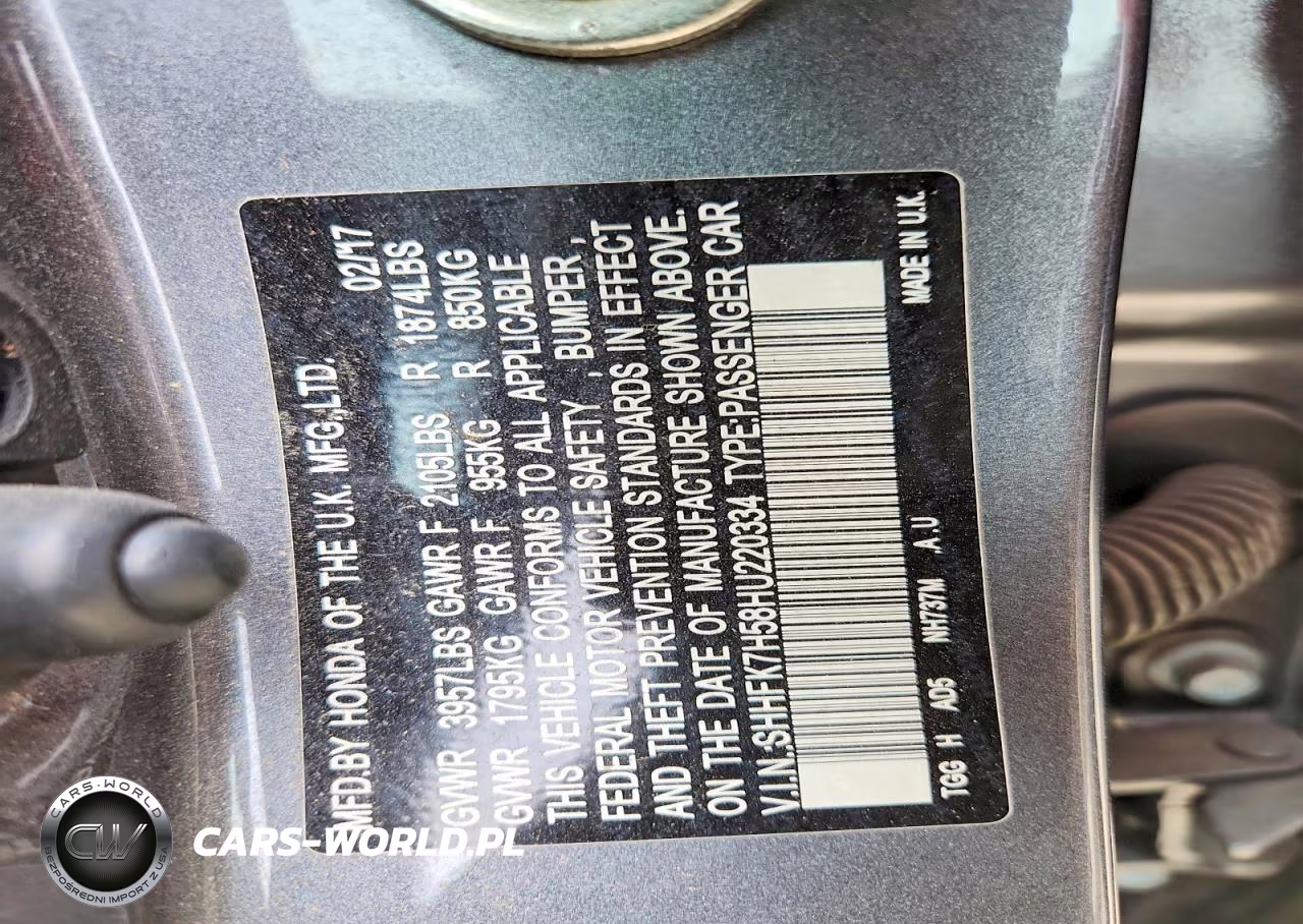 2017 Honda Civic Ex VIN:SHHFK7H58HU220334 - 12