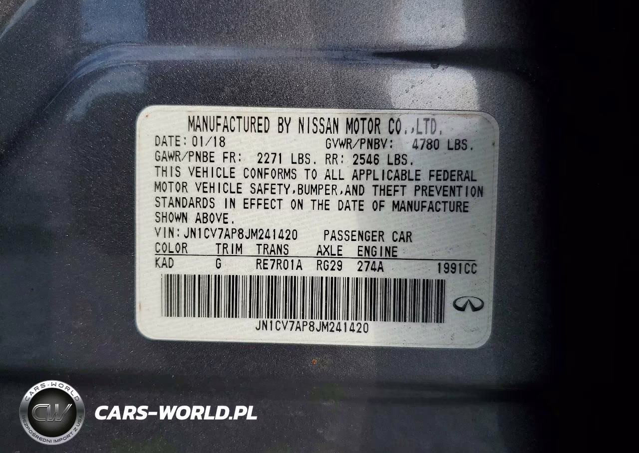 2018 Infiniti Q50 2.0T Pure VIN:JN1CV7AP8JM241420 - 12