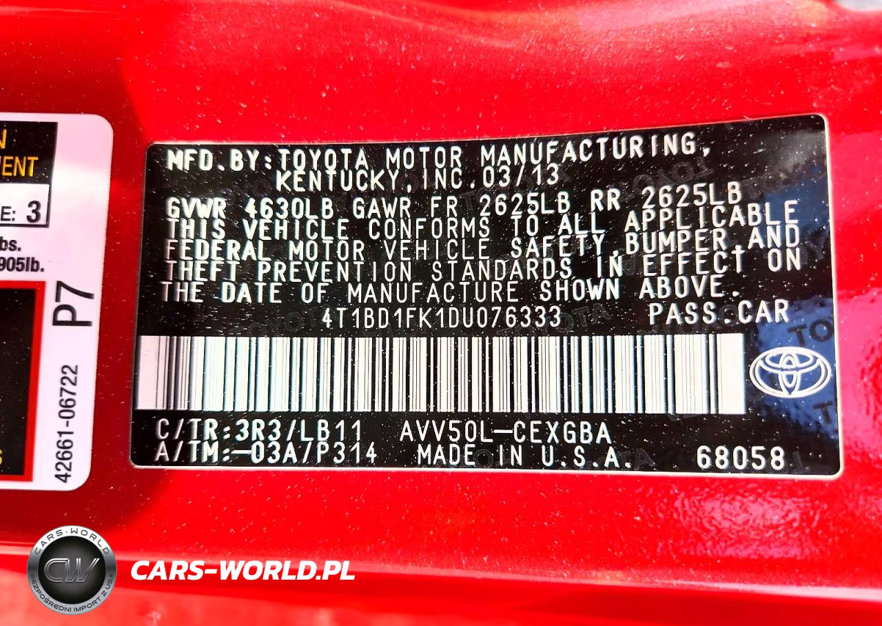 2013 Toyota Camry Hybrid Xle VIN:4T1BD1FK1DU076333 - 12