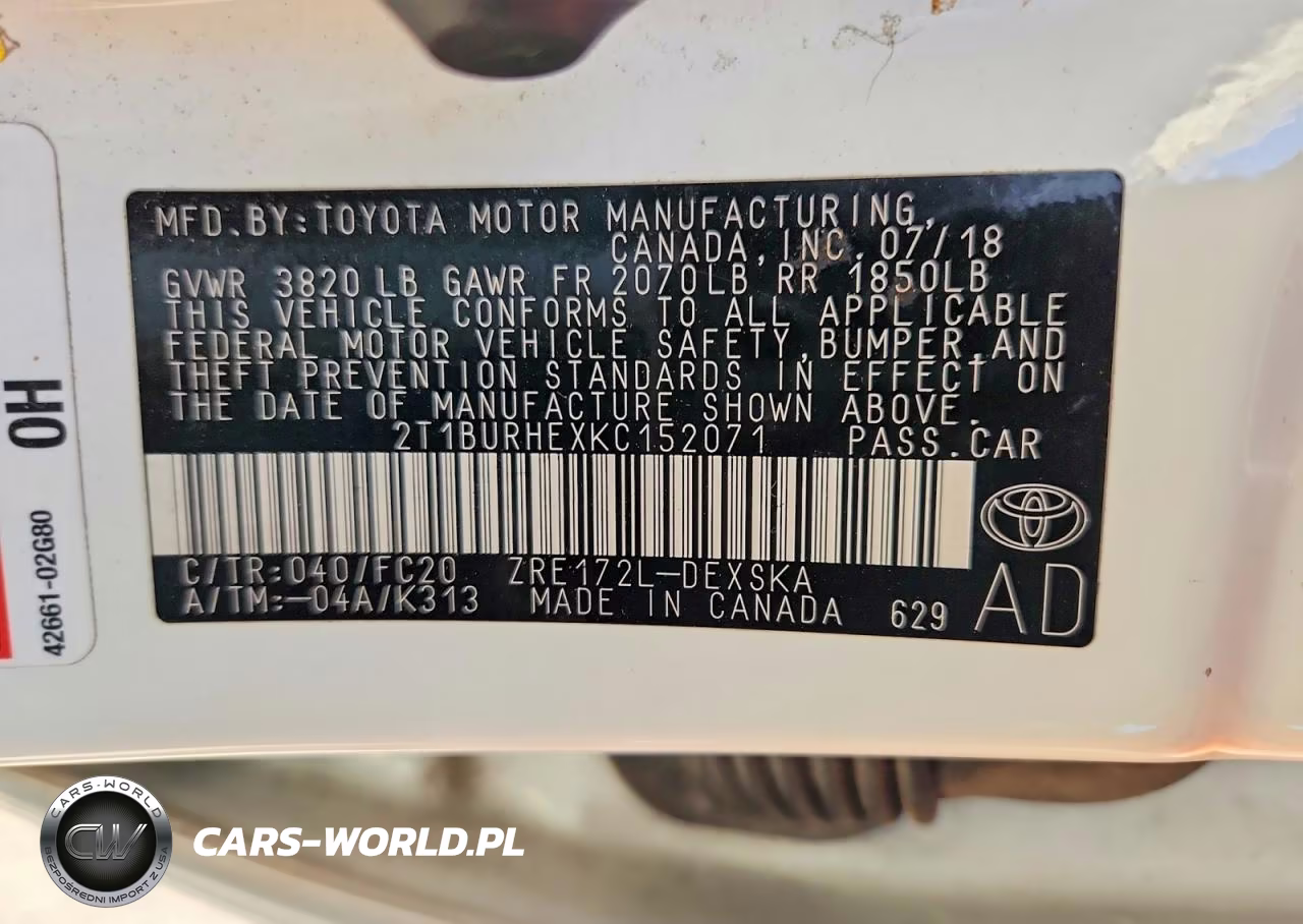 2019 Toyota Corolla Se VIN:2T1BURHEXKC152071 - 12