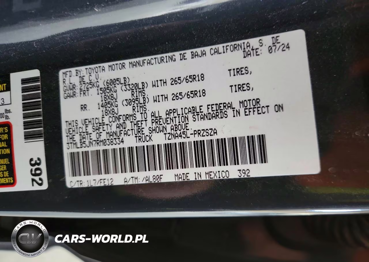 2024 Toyota Tacoma Trd Sport VIN:3TMLB5JN7RM038334 - 12