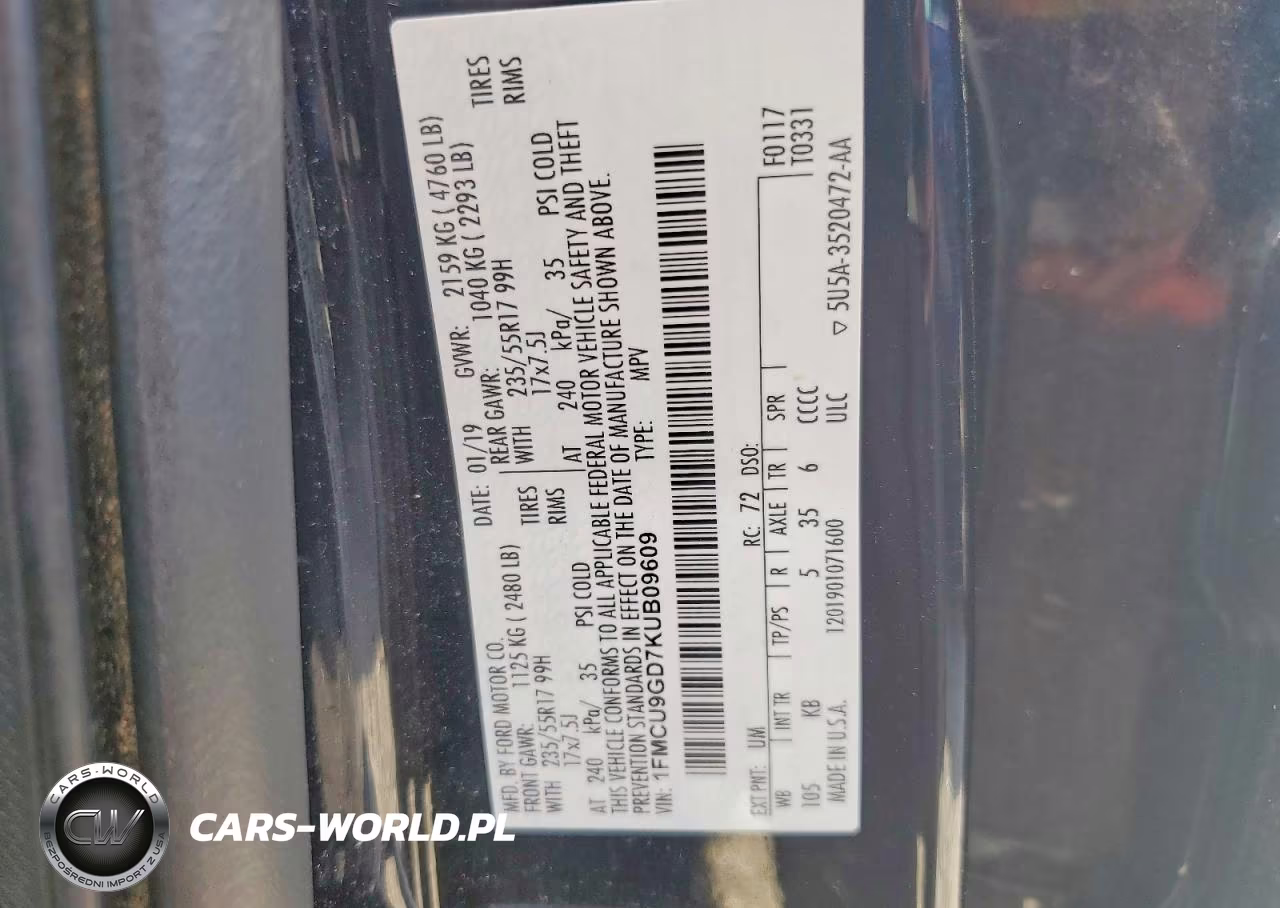 2019 Ford Escape Se VIN:1FMCU9GD7KUB09609 - 13