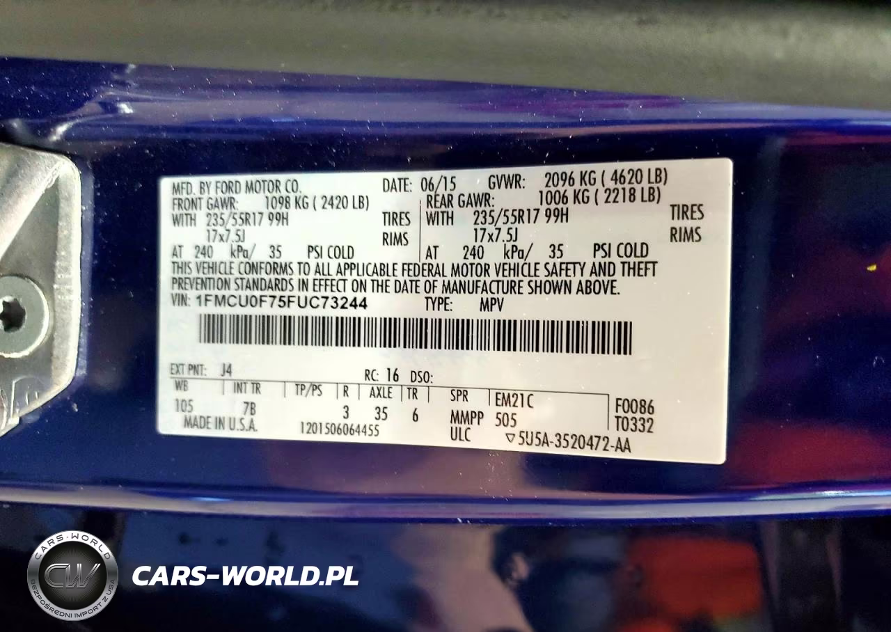 2015 Ford Escape S VIN:1FMCU0F75FUC73244 - 13