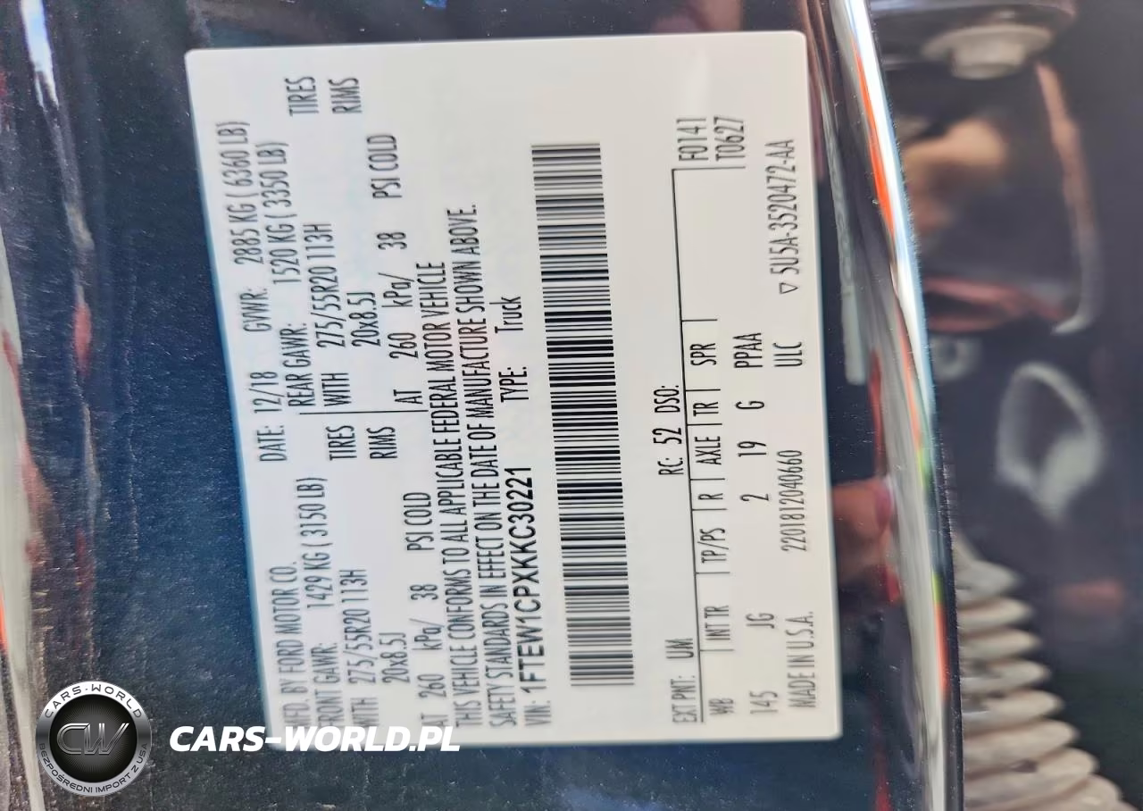 2019 Ford F150 Xl VIN:1FTEW1CPXKKC30221 - 12