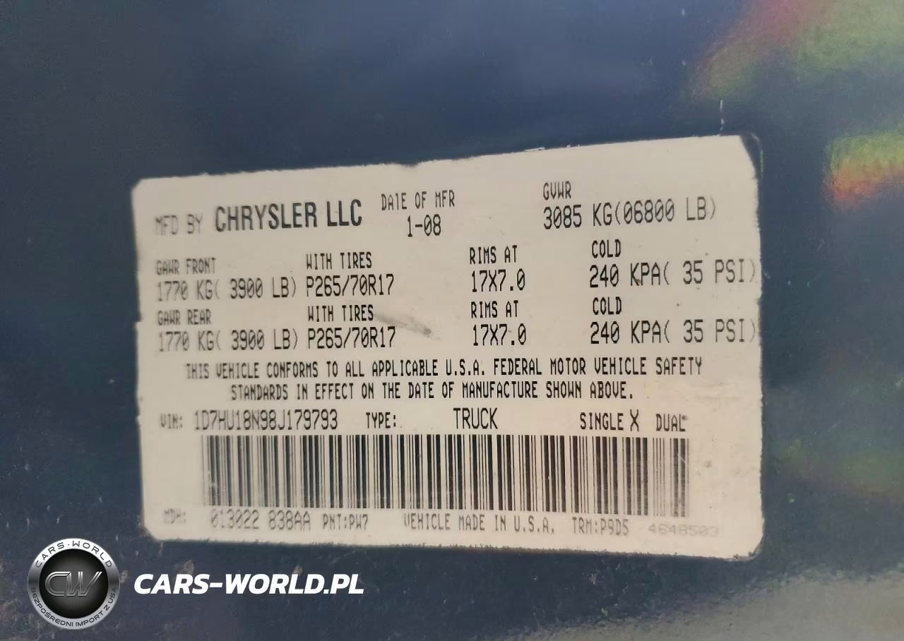 2008 Dodge Ram 1500 St VIN:1D7HU18N98J179793 - 12