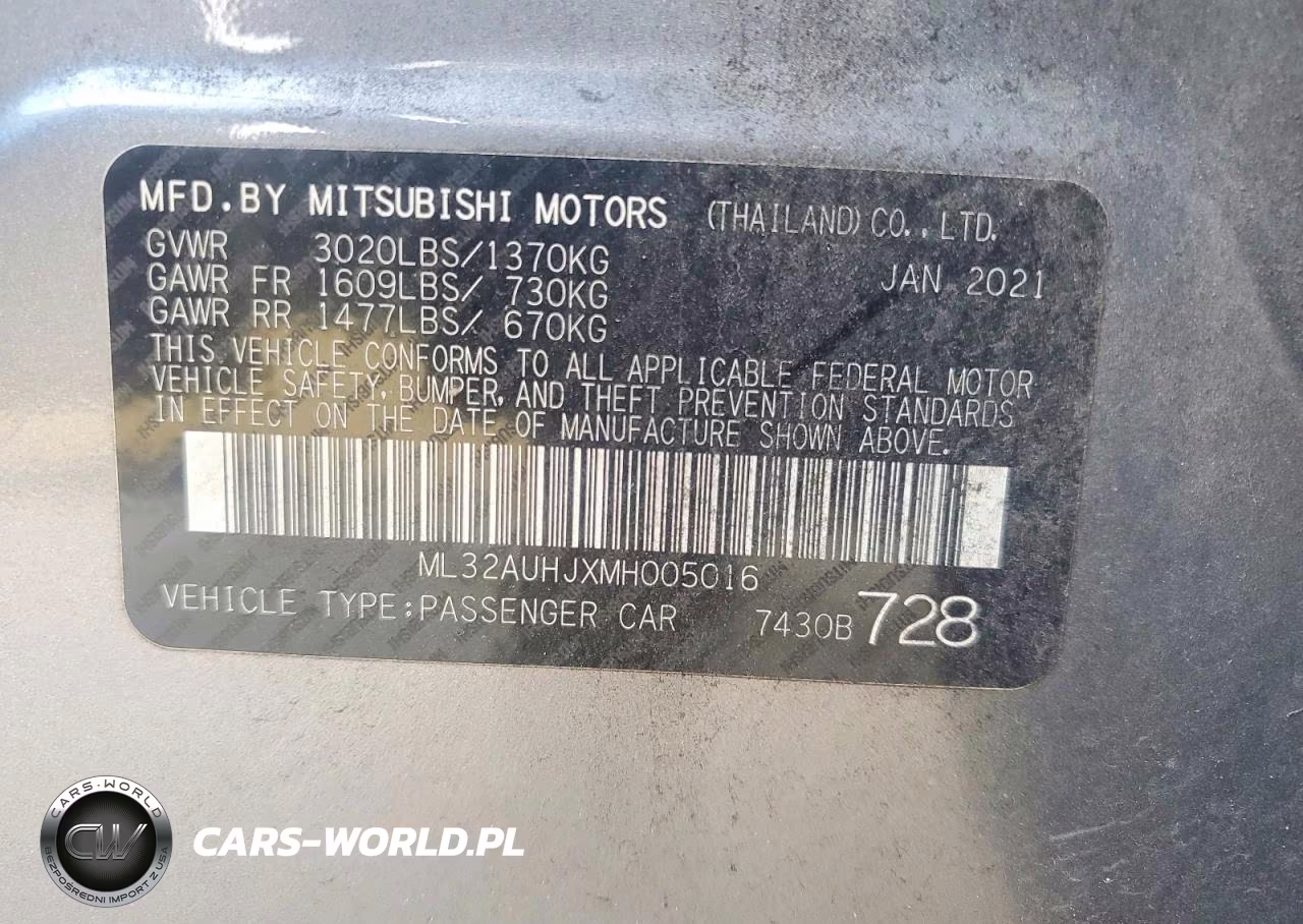 2021 Mitsubishi Mirage Es VIN:ML32AUHJXMH005016 - 12
