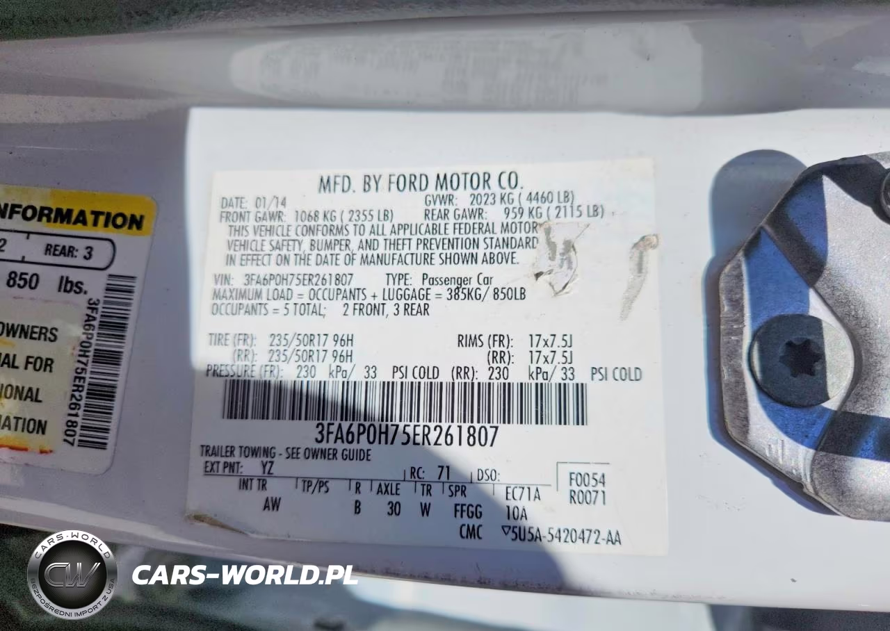 2014 Ford Fusion Se VIN:3FA6P0H75ER261807 - 12