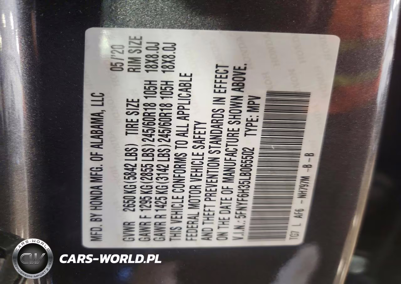 2020 Honda Pilot Ex VIN:5FNYF6H35LB065502 - 13