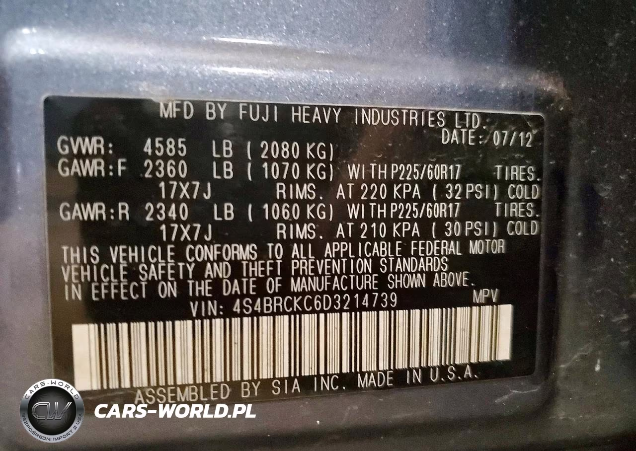 2013 Subaru Outback 2.5I Limited VIN:4S4BRCKC6D3214739 - 14