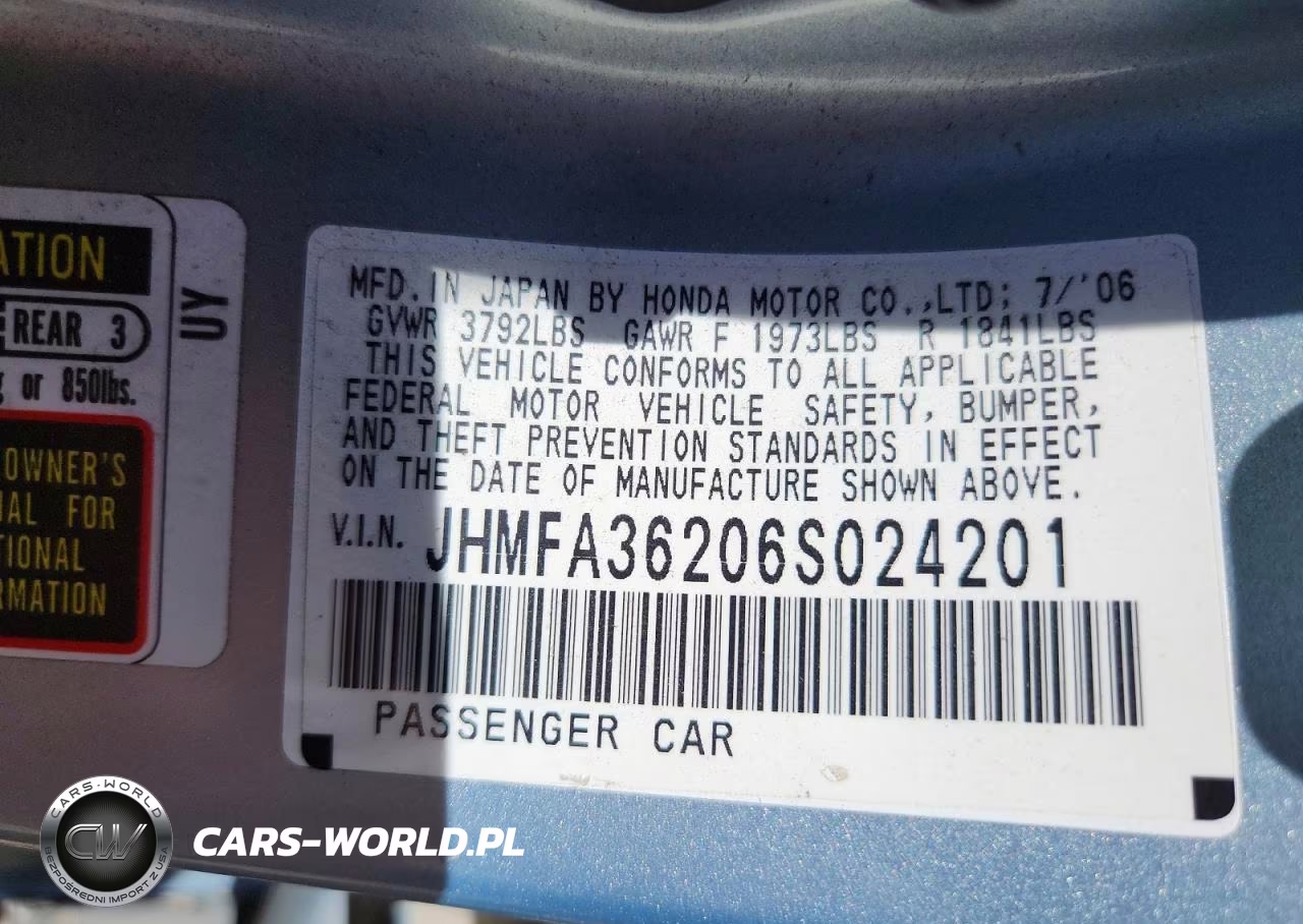 2006 Honda Civic Hybrid VIN:JHMFA36206S024201 - 14