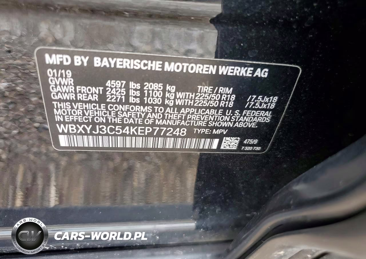 2019 BMW X2 Sdrive28I VIN:WBXYJ3C54KEP77248 - 12