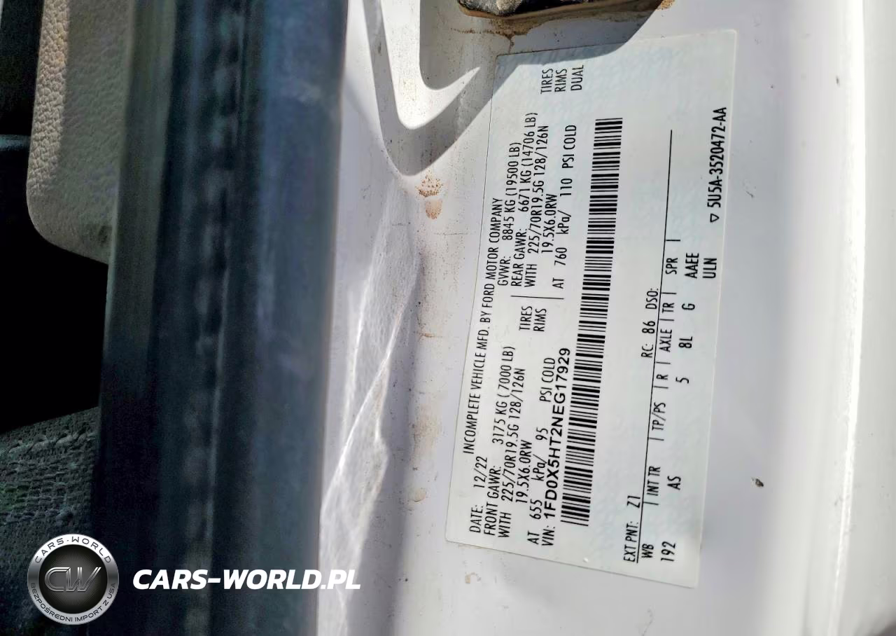2022 Ford F550 Super Duty VIN:1FD0X5HT2NEG17929 - 12