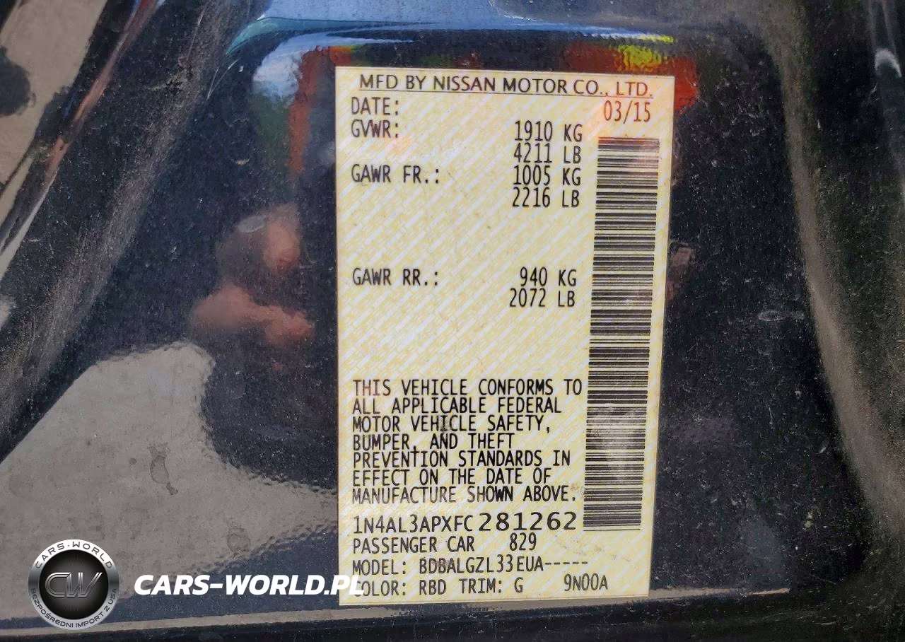 2015 Nissan Altima 2.5 S VIN:1N4AL3APXFC281262 - 13