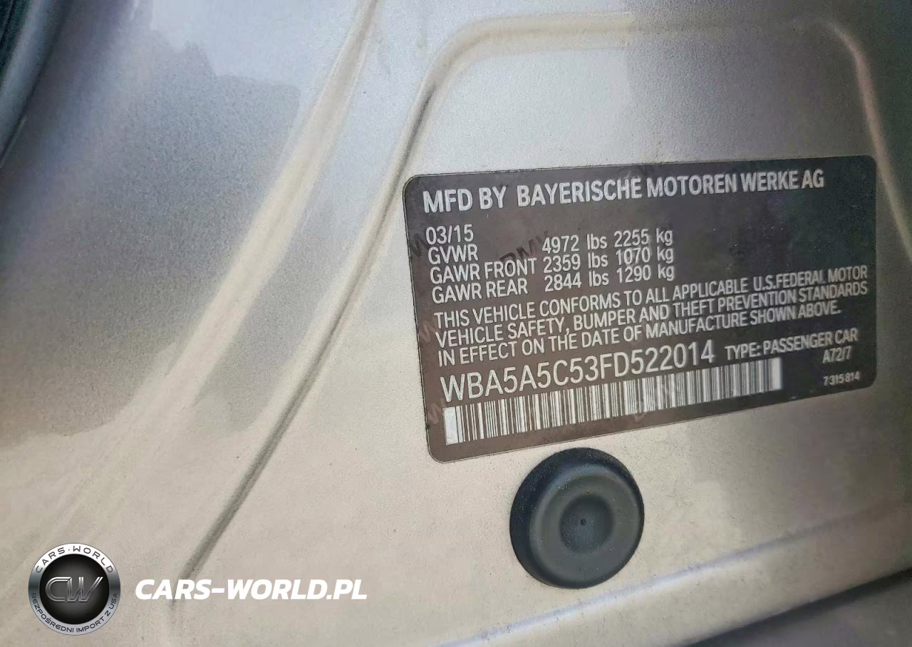 2015 BMW 528 I VIN:WBA5A5C53FD522014 - 12