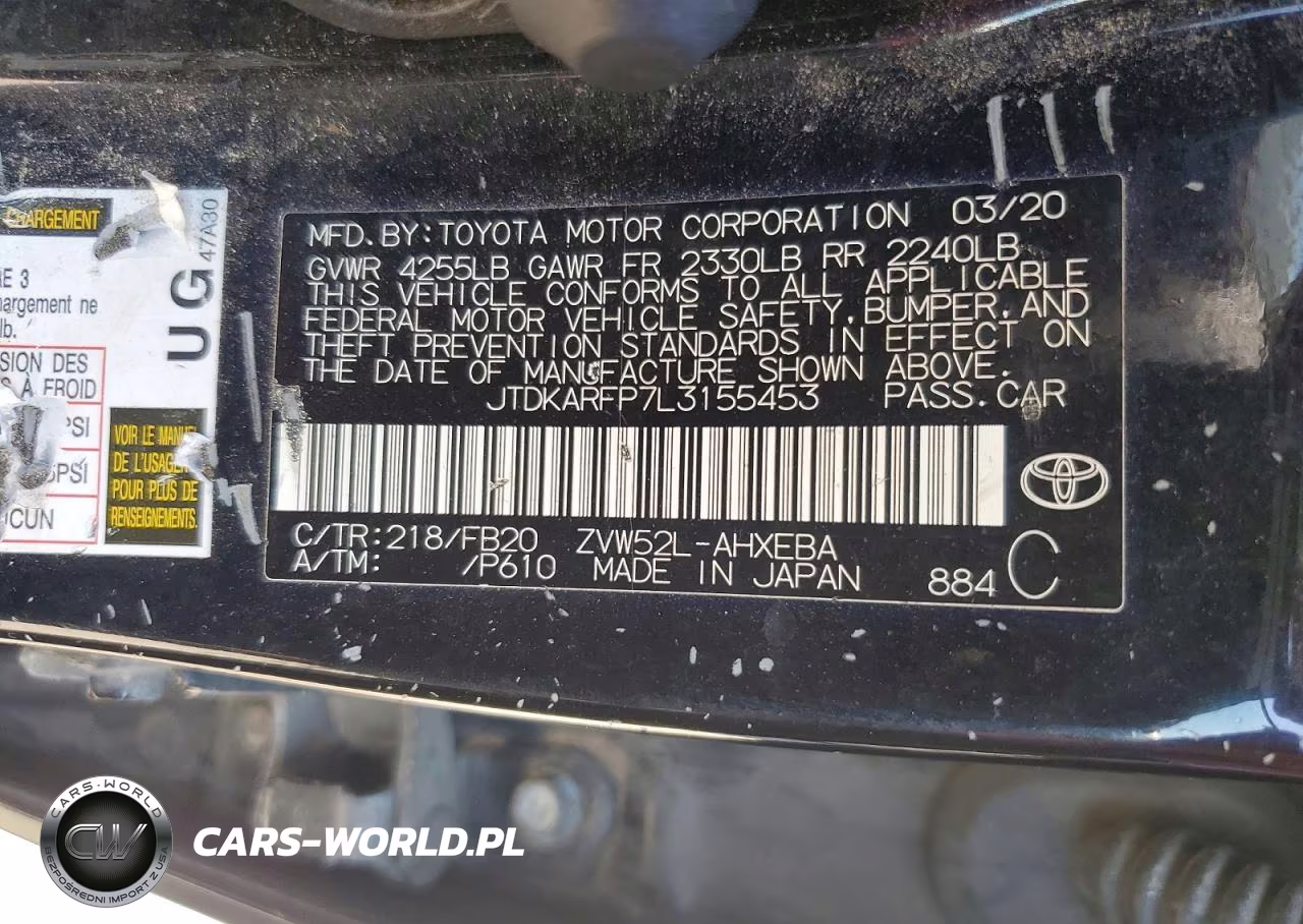 2020 Toyota Prius Prime Le VIN:JTDKARFP7L3155453 - 12