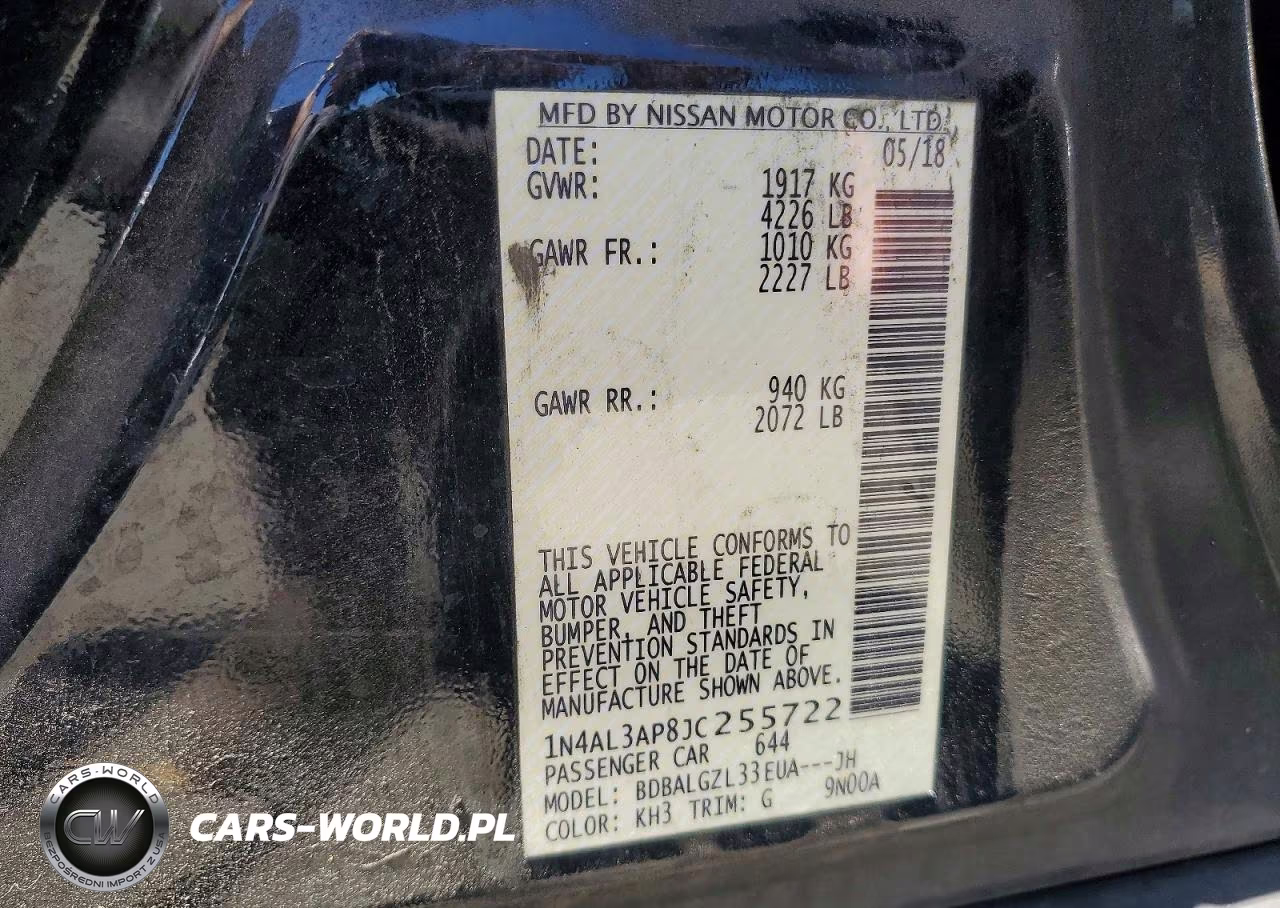 2018 Nissan Altima 2.5 S VIN:1N4AL3AP8JC255722 - 13