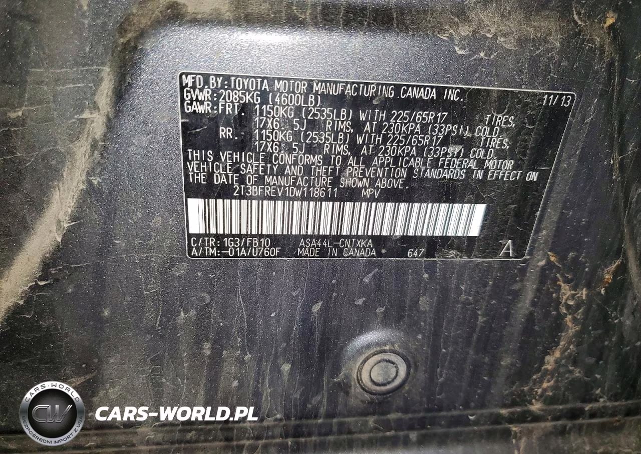 2013 Toyota Rav4 Le VIN:2T3BFREV1DW118611 - 13